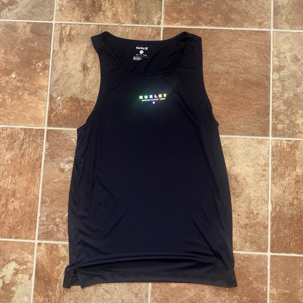 Hurley Men's Lightweight Sleeveless Tank Top Black Size S Polyester